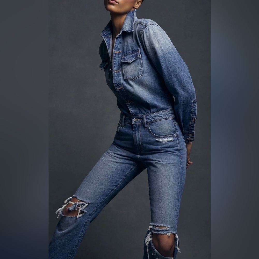 Brandon Maxwell Denim Jumpsuit